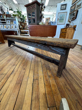 Rustic Farmhouse Bench – Handcrafted Wood with Aged Patina