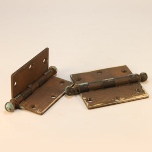 Brass and Teal Hinge pair