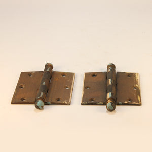 Brass and Teal Hinge pair